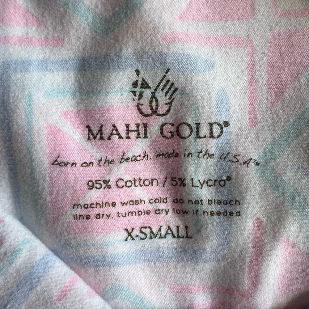MAHI GOLD Pink and Blue Addie Dress New XS Cape Cod Preppy Nantucket - Picture 5 of 6
